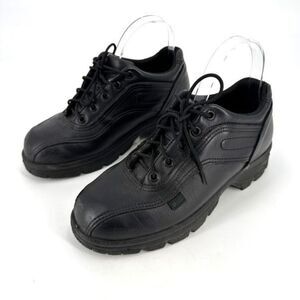 Thorogood Womens Leather Double Track Oxford Softstreet Work Shoes Black Size 8W